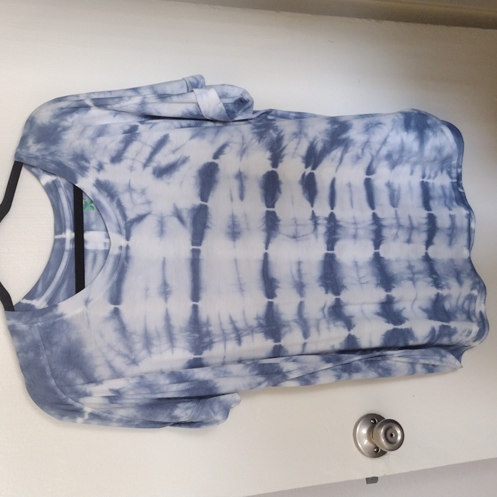 Blue and white tie dye T-shirt